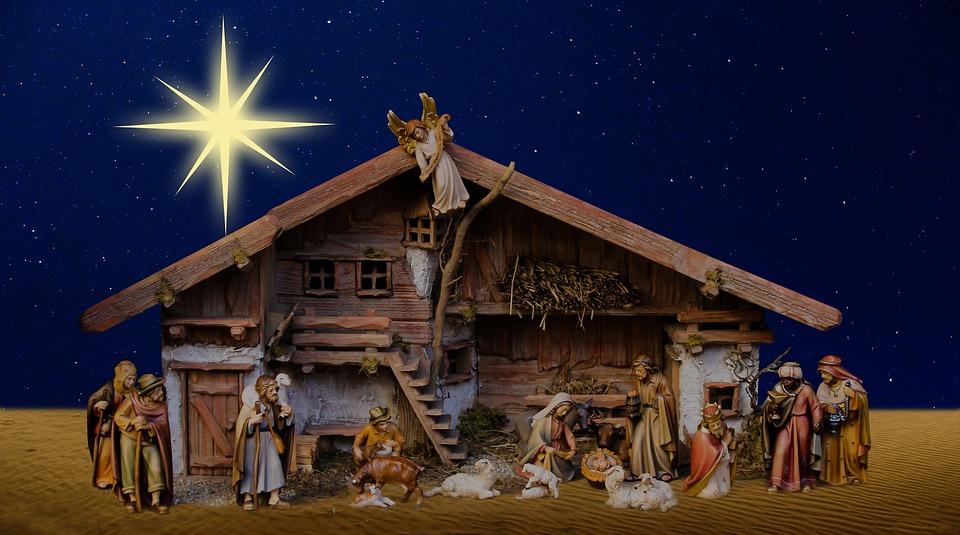 A Picture of the Star over a Nativity Scene